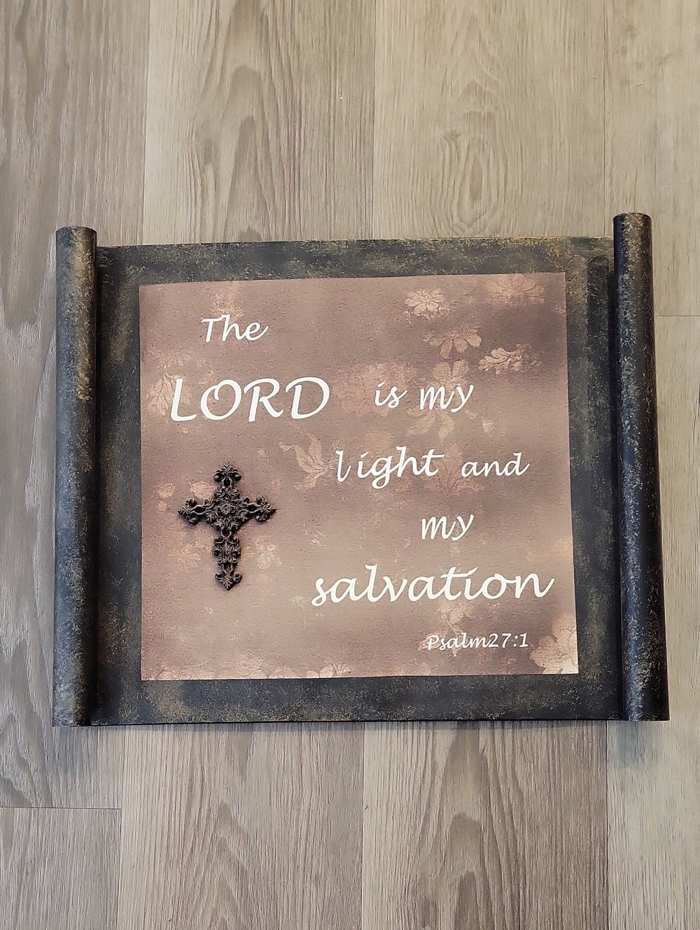 Metal Brown and Black Psalm Wall Plaque
